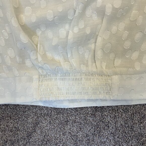 Express Women’s Polka Dot One Shoulder Banded Bottom Top Swan Size XL NWT $68 - Picture 10 of 16